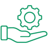 service icon hand with gear