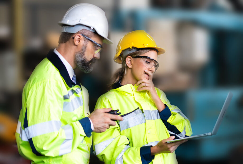 team working together in shingle manufacturing plant