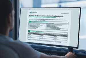 computer with Reichel & Drews worksheet for capital expenditure request